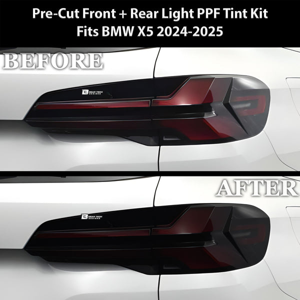Full Headlight Taillight Precut Smoked PPF Tint Kit Film Overlay Fits BMW X5 2023 - 2025 - Bogar Tech Designs