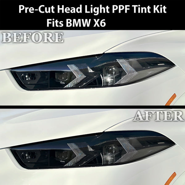 Full Headlight Taillight Precut Smoked PPF Tint Kit Film Overlay Fits BMW X6 2020 - 2025 - Bogar Tech Designs