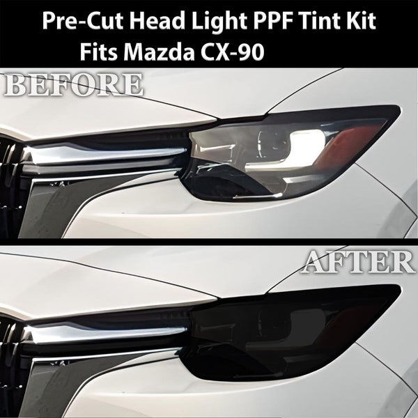 Full Headlight Taillight Precut Smoked PPF Tint Kit Film Overlay Fits Mazda Cx - 90 2024 - 2025 - Bogar Tech Designs