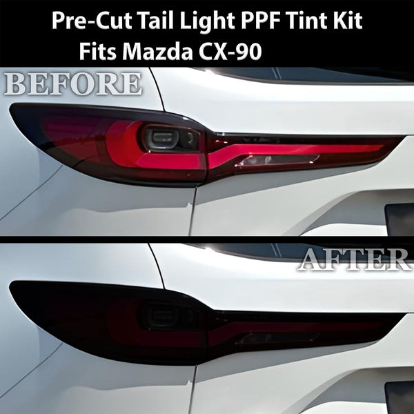 Full Headlight Taillight Precut Smoked PPF Tint Kit Film Overlay Fits Mazda Cx - 90 2024 - 2025 - Bogar Tech Designs