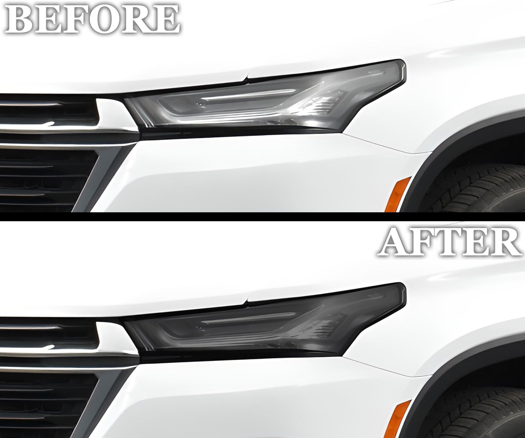 Full Headlight Taillight Precut Smoked PPF Tint Kit Film Overlay Fits Chevrolet Traverse 2022 - 2023 - Bogar Tech Designs
