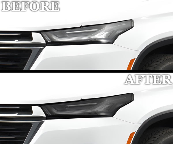 Full Headlight Taillight Precut Smoked PPF Tint Kit Film Overlay Fits Chevrolet Traverse 2022 - 2023 - Bogar Tech Designs