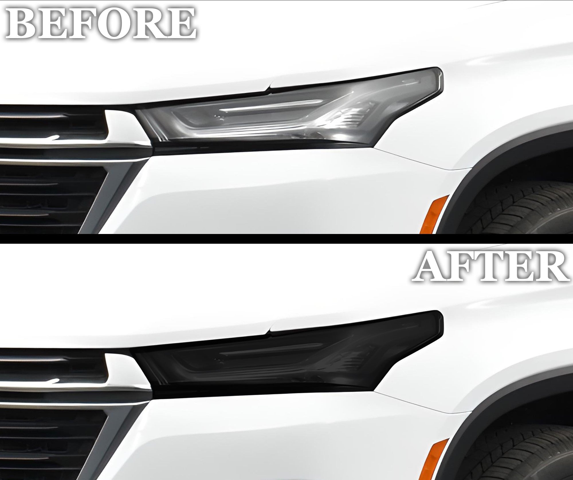 Full Headlight Taillight Precut Smoked PPF Tint Kit Film Overlay Fits Chevrolet Traverse 2022 - 2023 - Bogar Tech Designs