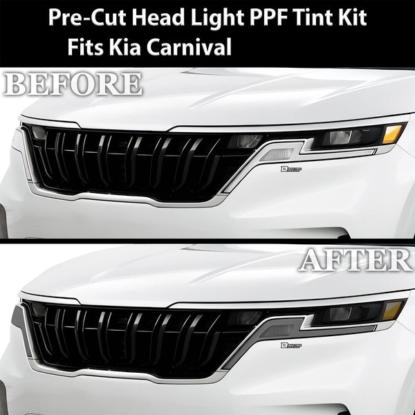Full Headlight Taillight Precut Smoked PPF Tint Kit Film Overlay Fits Kia Carnival 2022 - 2024 - Bogar Tech Designs
