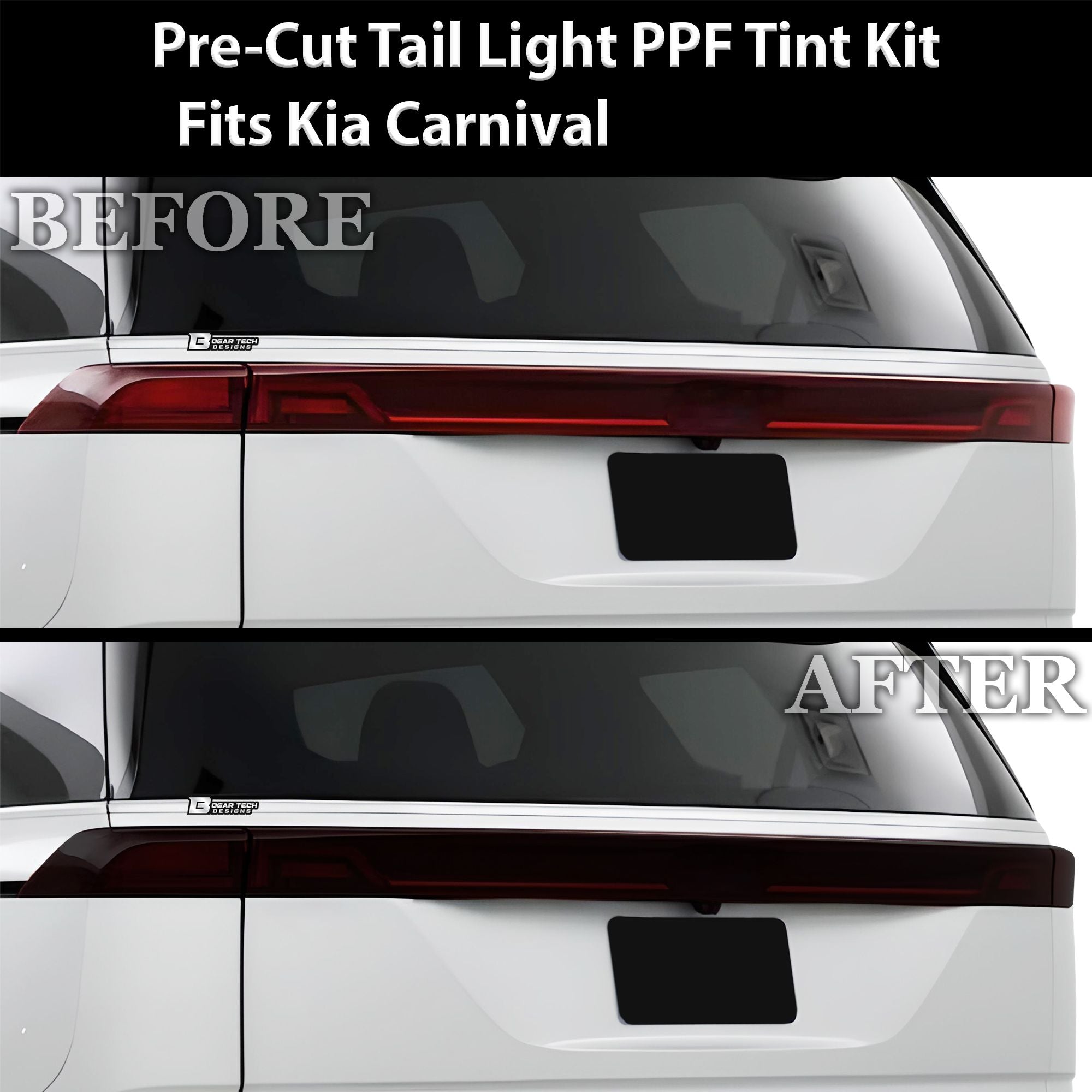 Full Headlight Taillight Precut Smoked PPF Tint Kit Film Overlay Fits Kia Carnival 2022 - 2024 - Bogar Tech Designs