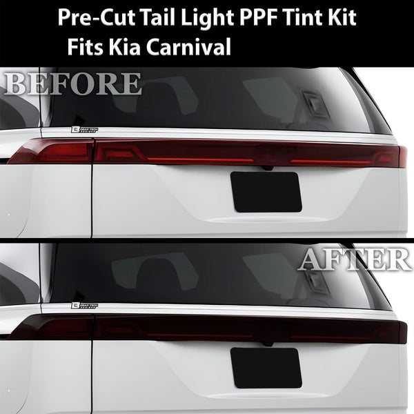 Full Headlight Taillight Precut Smoked PPF Tint Kit Film Overlay Fits Kia Carnival 2022 - 2024 - Bogar Tech Designs
