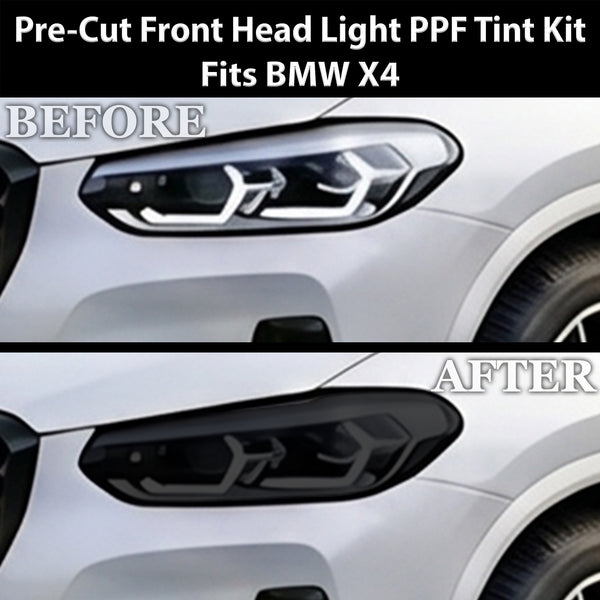 BMW X4 2022–2025 Dark Smoke Headlight & Taillight Tint Kit – Precut Vinyl Lens Overlays