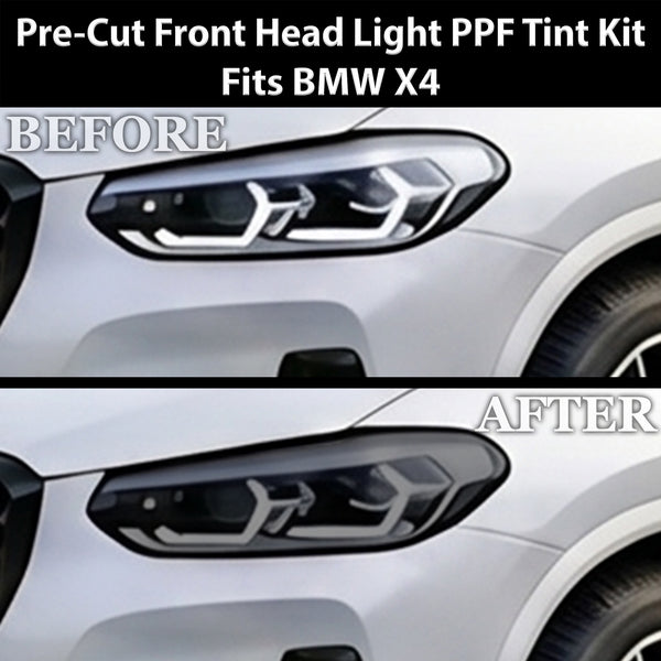 BMW X4 2022–2025 Dark Smoke Headlight & Taillight Tint Kit – Precut Vinyl Lens Overlays