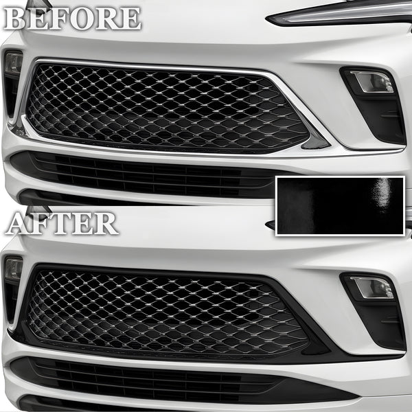 Buick Encore GX 2020-2026 Front Grille Blackout Chrome Delete Kit – Precut Gloss Black Vinyl Overlays