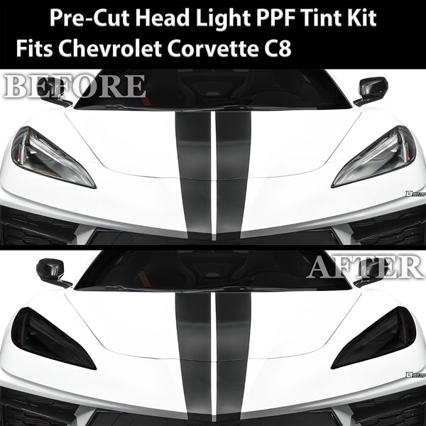 thumbnail image 2 of MotorSkinz Smoke Vinyl Tint Overlays – Chevy Corvette C8 Headlight Side Markers 2020-2025 2 of 6