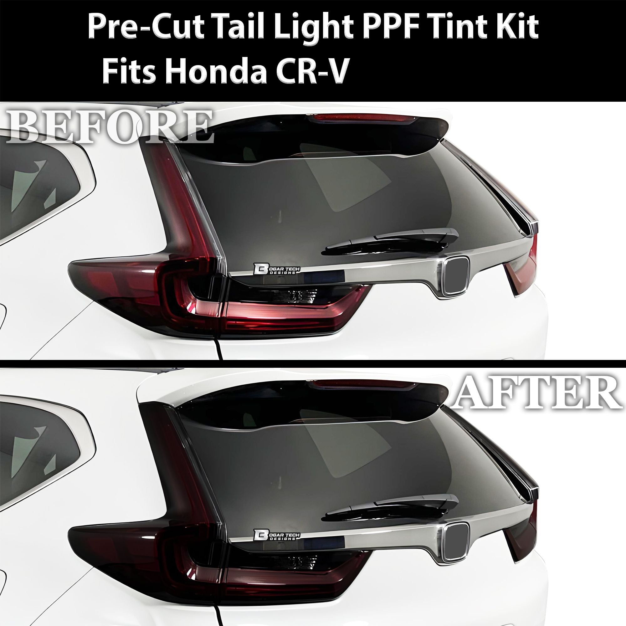 Full Headlight Taillight Precut Smoked PPF Tint Kit Film Overlay Fits Honda CR - V 2020 - 2022 - Bogar Tech Designs