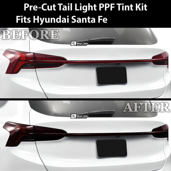 Full Headlight Taillight Precut Smoked PPF Tint Kit Film Overlay Fits Hyundai Santa Fe 2021 - 2023 - Bogar Tech Designs