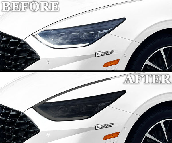 Full Headlight Taillight Precut Smoked PPF Tint Kit Film Overlay Fits Hyundai Sonata 2020 - 2023 - Bogar Tech Designs