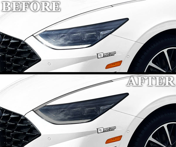 Full Headlight Taillight Precut Smoked PPF Tint Kit Film Overlay Fits Hyundai Sonata 2020 - 2023 - Bogar Tech Designs