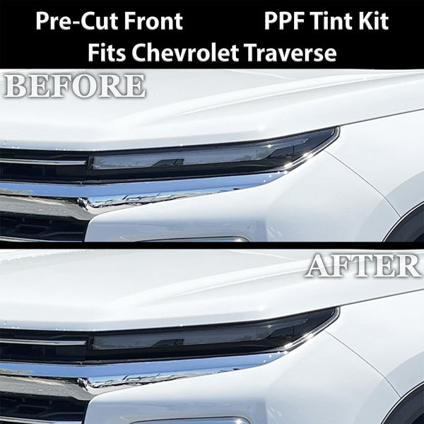 Fits Chevrolet Traverse 2024-2026 Full Headlight Taillight Precut Smoked PPF Tint Kit Film Overlay