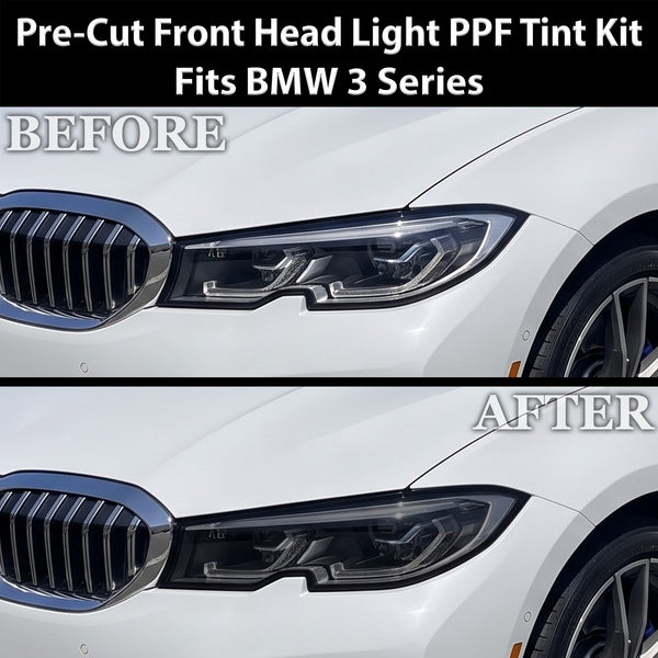 Fits BMW 3 Series 2019-2022 Full Headlight Taillight Precut Smoked PPF Tint Kit Film Overlay