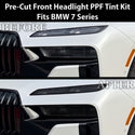 BMW 7 Series 2023–2026 Dark Smoke Headlight & Taillight Tint Kit – Precut Vinyl Lens Overlays