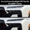 BMW 7 Series 2023–2026 Dark Smoke Headlight & Taillight Tint Kit – Precut Vinyl Lens Overlays