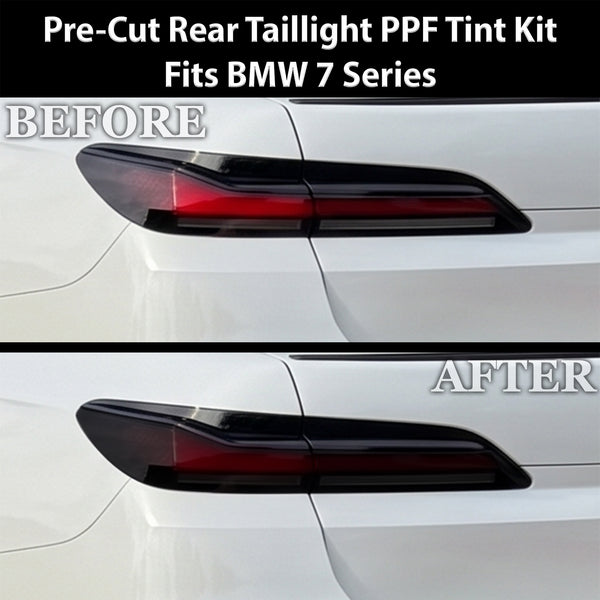 BMW 7 Series 2023–2026 Dark Smoke Headlight & Taillight Tint Kit – Precut Vinyl Lens Overlays