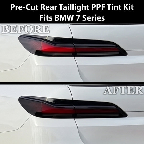 BMW 7 Series 2023–2026 Dark Smoke Headlight & Taillight Tint Kit – Precut Vinyl Lens Overlays