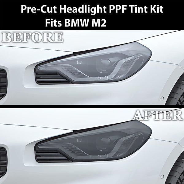 Fits BMW M2 2023 - 2025 Full Headlight Taillight Precut Smoked PPF Tint Kit Film Overlay - Bogar Tech Designs