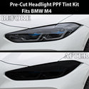 Fits BMW M4 2021-2025 Full Headlight Taillight Precut Smoked PPF Tint Kit Film Overlay