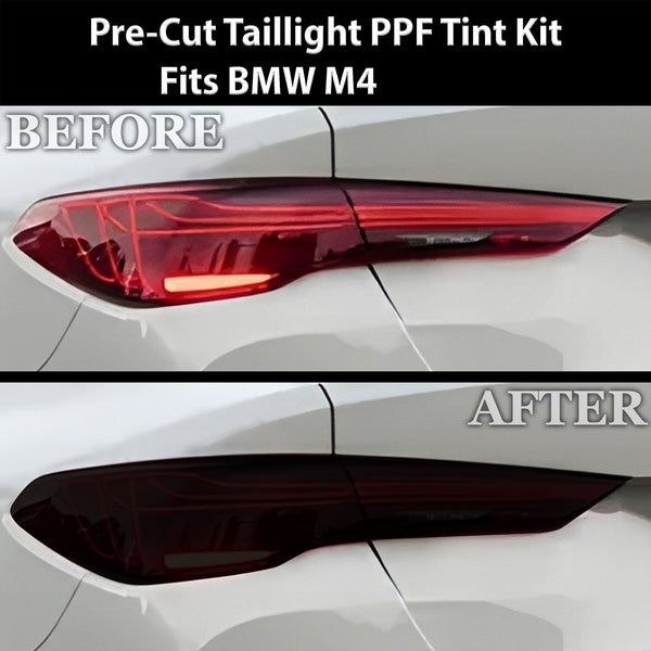 Fits BMW M4 2021-2025 Full Headlight Taillight Precut Smoked PPF Tint Kit Film Overlay