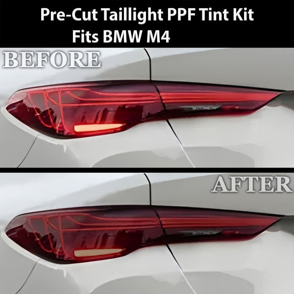 Fits BMW M4 2021-2025 Full Headlight Taillight Precut Smoked PPF Tint Kit Film Overlay