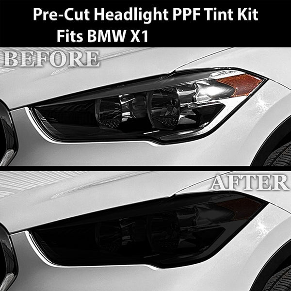 Fits BMW X1 2020 - 2022 Full Headlight Taillight Precut Smoked PPF Tint Kit Film Overlay - Bogar Tech Designs