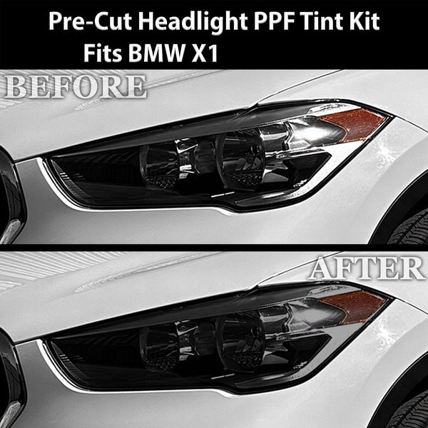 Fits BMW X1 2020 - 2022 Full Headlight Taillight Precut Smoked PPF Tint Kit Film Overlay - Bogar Tech Designs