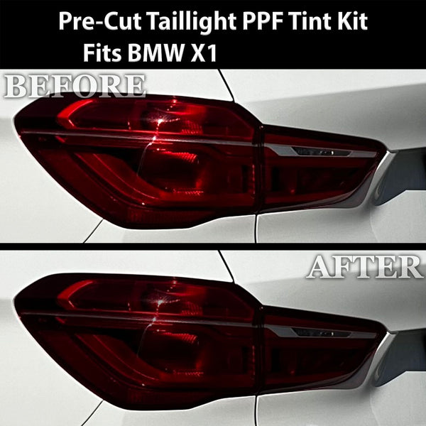 Fits BMW X1 2020 - 2022 Full Headlight Taillight Precut Smoked PPF Tint Kit Film Overlay - Bogar Tech Designs