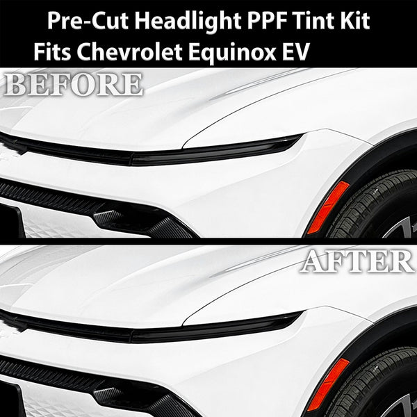 Fits Chevrolet Equinox EV 2024 - 2025 Full Headlight Taillight Precut Smoked PPF Tint Kit Film Overlay - Bogar Tech Designs