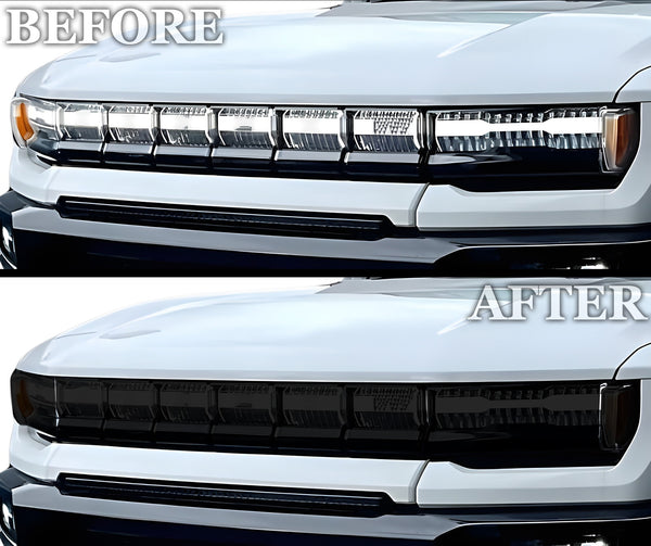 Fits GMC Hummer EV 2023-2025 Full Headlight Taillight Precut Smoked PPF Tint Kit Film Overlay
