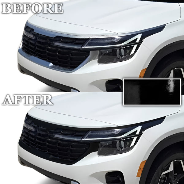 Vinyl Chrome Delete Grille Side Window Rear Blackout Decal Stickers Overlay Film Fits Kia Seltos 2021-2025