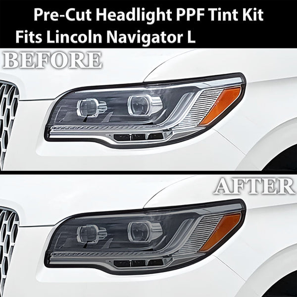 Fits Lincoln Navigator L 2022 - 2024 Full Headlight Taillight Precut Smoked PPF Tint Kit Film Overlay - Bogar Tech Designs