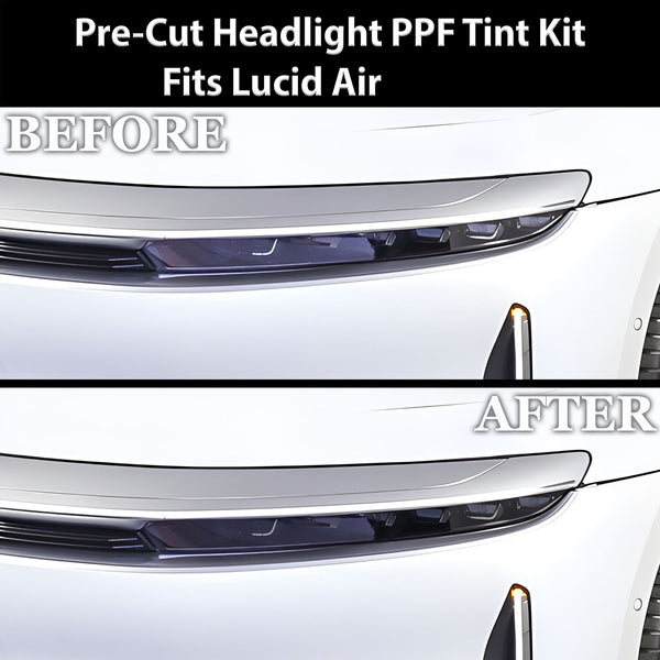 Fits Lucid Air Full Headlight Taillight Precut Smoked PPF Tint Kit Film Overlay 2022-2025