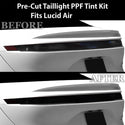 Fits Lucid Air Full Headlight Taillight Precut Smoked PPF Tint Kit Film Overlay 2022-2025