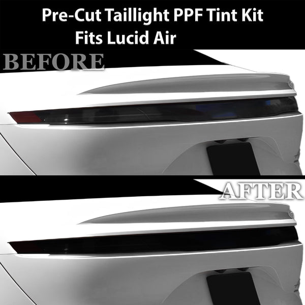 Fits Lucid Air Full Headlight Taillight Precut Smoked PPF Tint Kit Film Overlay 2022-2025