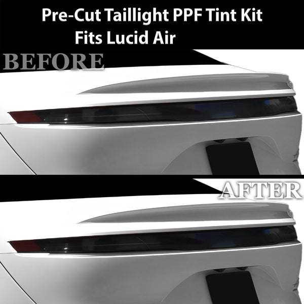 Fits Lucid Air Full Headlight Taillight Precut Smoked PPF Tint Kit Film Overlay 2022-2025