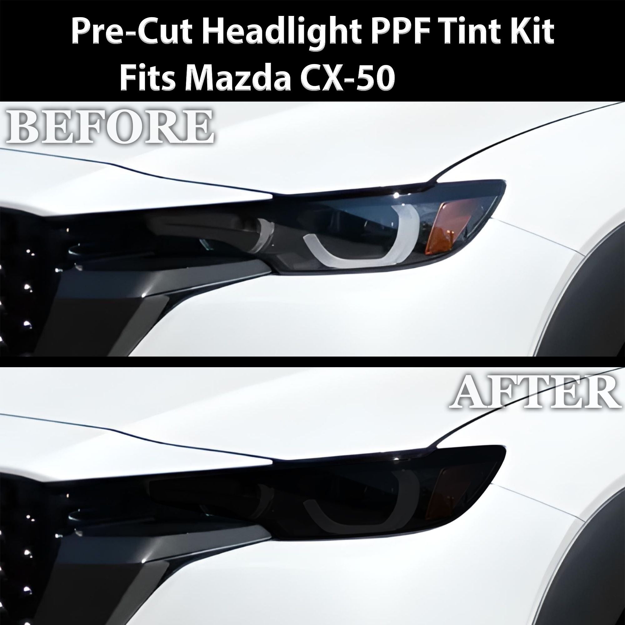Full Headlight Taillight Precut Smoked PPF Tint Kit Film Overlay Fits Mazda Cx - 50 2023 - 2025 - Bogar Tech Designs