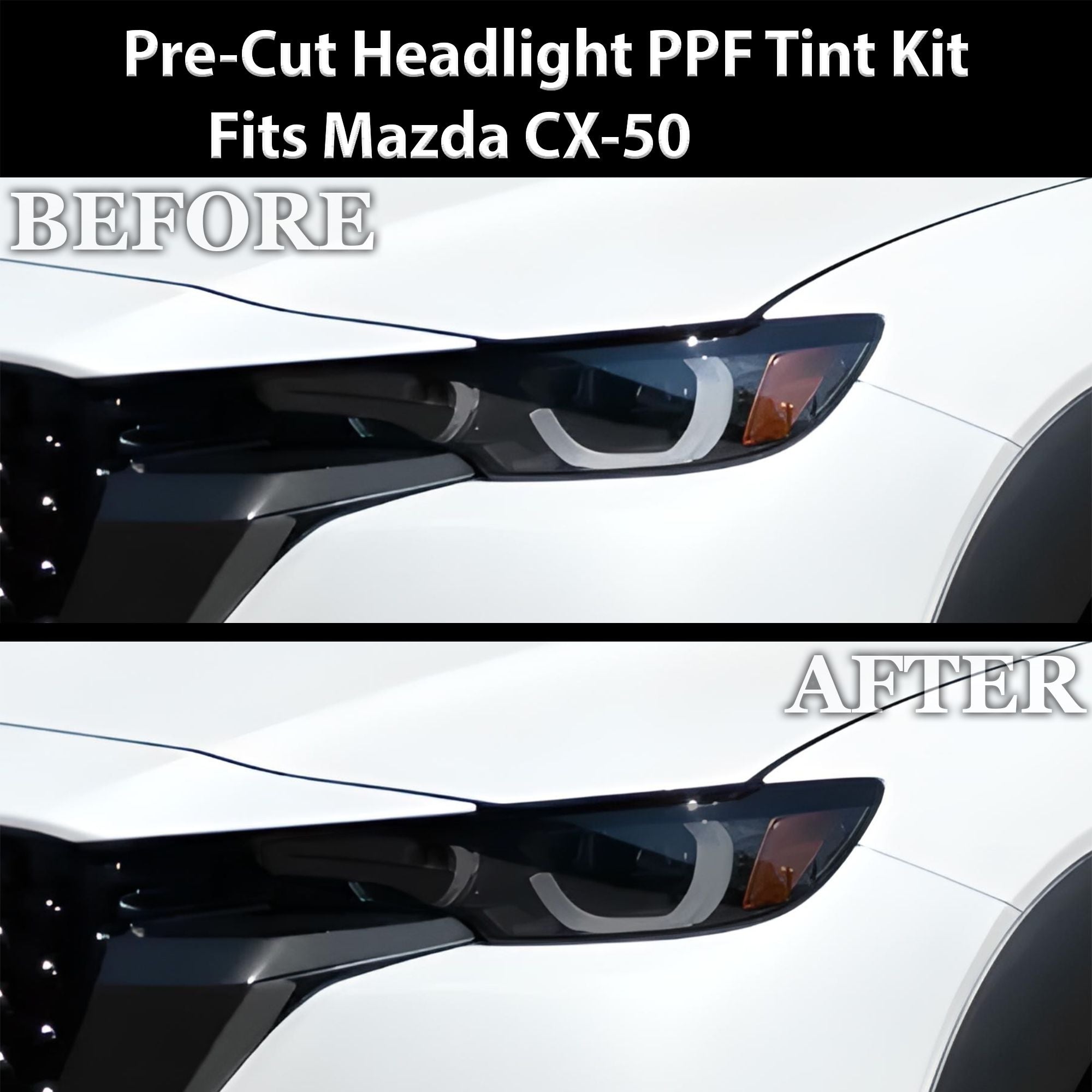 Full Headlight Taillight Precut Smoked PPF Tint Kit Film Overlay Fits Mazda Cx - 50 2023 - 2025 - Bogar Tech Designs