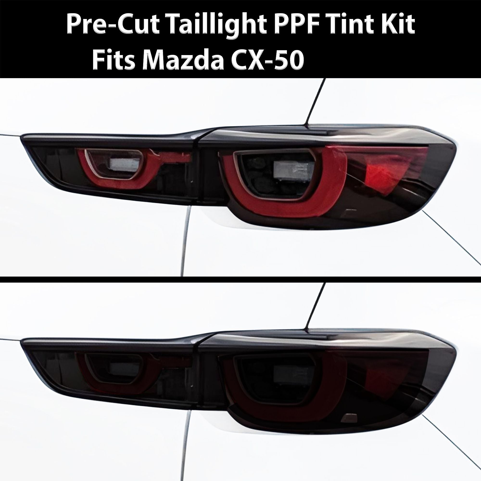 Full Headlight Taillight Precut Smoked PPF Tint Kit Film Overlay Fits Mazda Cx - 50 2023 - 2025 - Bogar Tech Designs