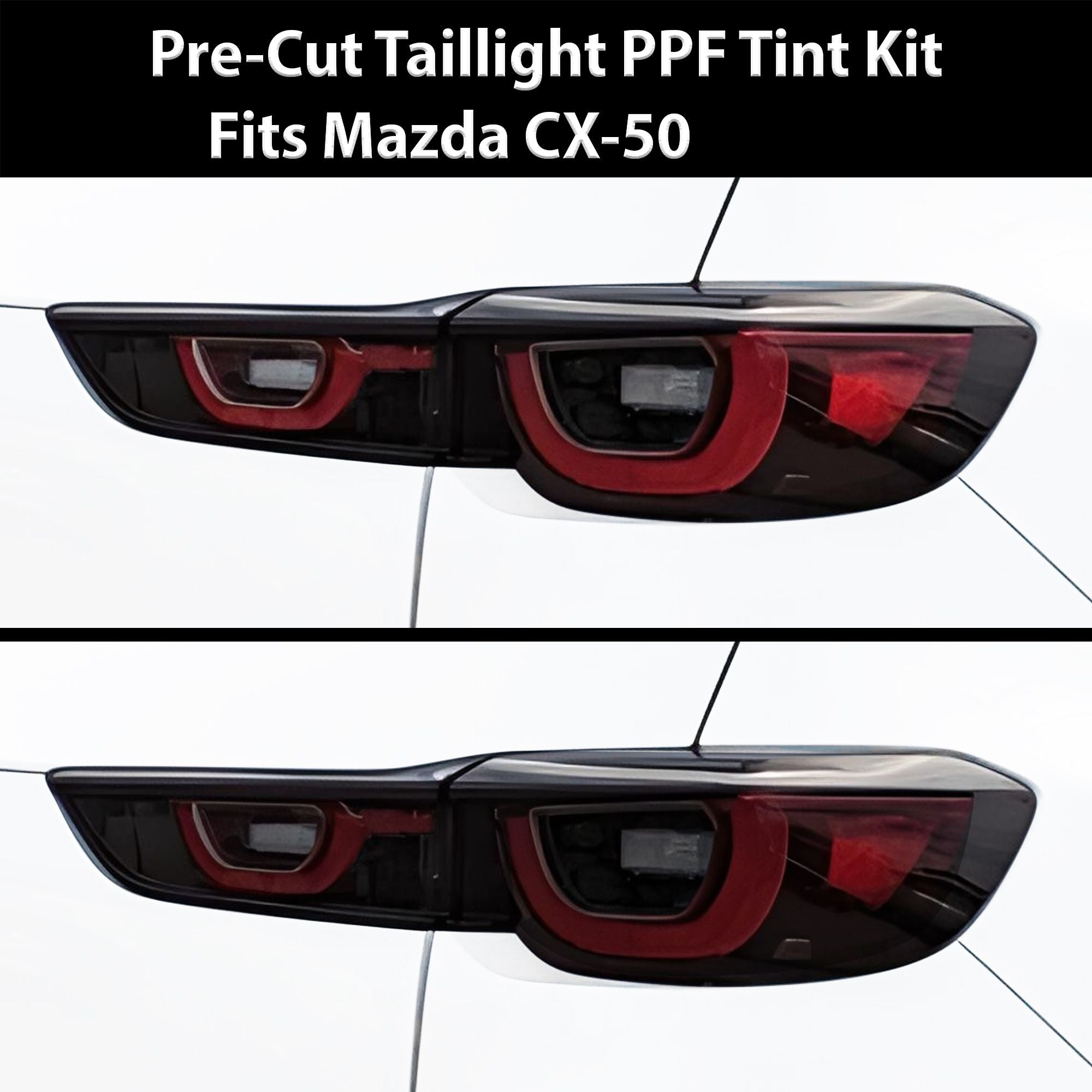Full Headlight Taillight Precut Smoked PPF Tint Kit Film Overlay Fits Mazda Cx - 50 2023 - 2025 - Bogar Tech Designs