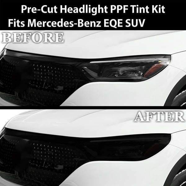 Fits Mercedes - Benz EQE SUV 2023 - 2025 Full Headlight Taillight Precut Smoked PPF Tint Kit Film Overlay - Bogar Tech Designs