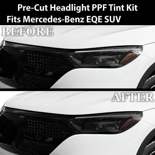 Fits Mercedes - Benz EQE SUV 2023 - 2025 Full Headlight Taillight Precut Smoked PPF Tint Kit Film Overlay - Bogar Tech Designs