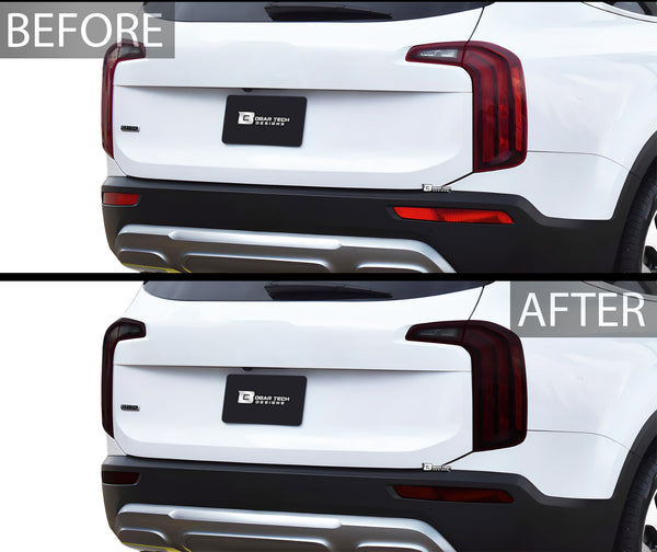 Full Headlight Taillight Precut Smoked PPF Tint Kit Film Overlay Fits Kia Telluride 2020 - 2025 - Bogar Tech Designs