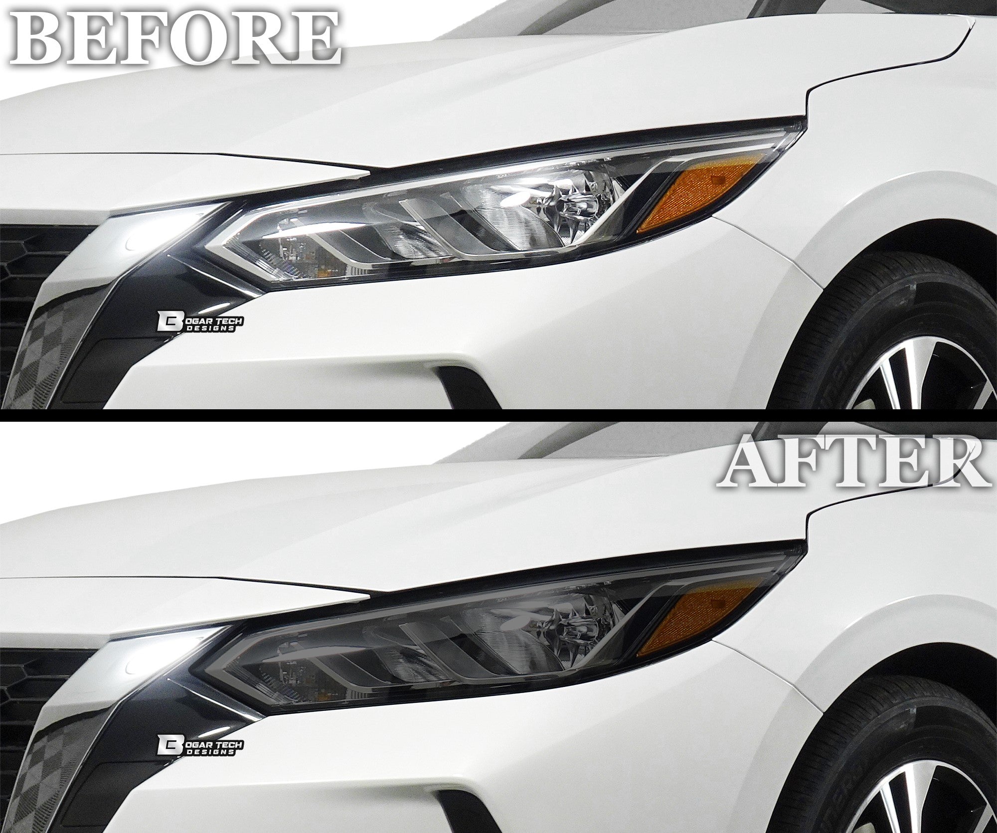 Full Headlight Taillight Precut Smoked PPF Tint Kit Overlay Film Fits Nissan Sentra 2020 - 2025 - Bogar Tech Designs