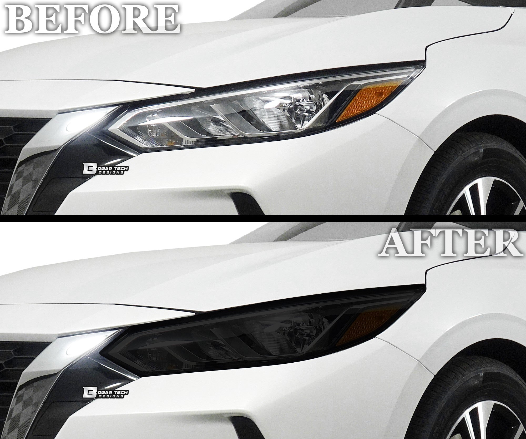 Full Headlight Taillight Precut Smoked PPF Tint Kit Overlay Film Fits Nissan Sentra 2020 - 2025 - Bogar Tech Designs
