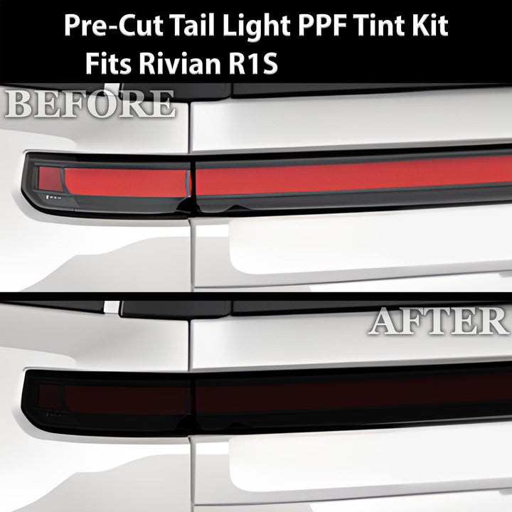 Full Headlight Taillight Precut Smoked PPF Tint Kit Film Overlay Fits Rivian R1S 2022 - 2024 - Bogar Tech Designs