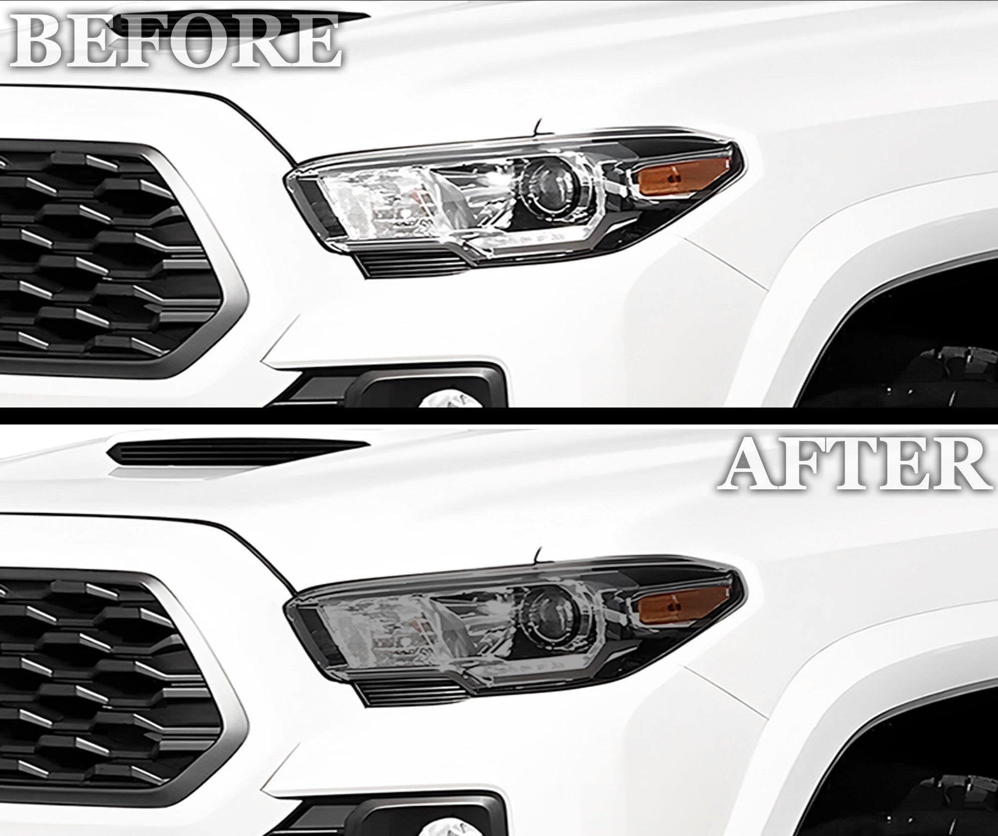 Full Tint Kit Precut Smoked Vinyl Tint Kit Film Overlay Cover Fits Toyota Tacoma 2016 - 2023 - Bogar Tech Designs